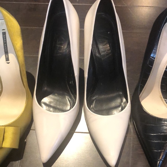 4” heeled Zara pumps bundle size 8/39 black, grey, chartreuse - Picture 3 of 13